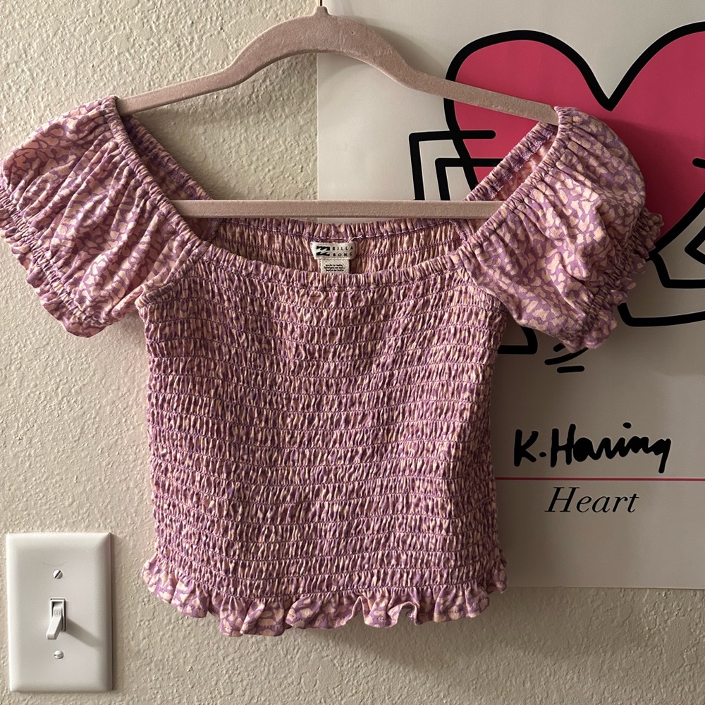Billabong purple and pink cheetah print top
